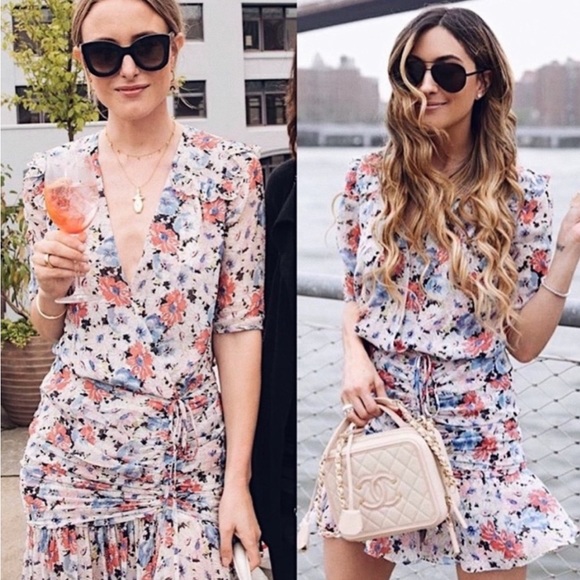 VERONICA BEARD Dakota Floral Ruffle Mini Dress Sz 2 NWT - Picture 2 of 2